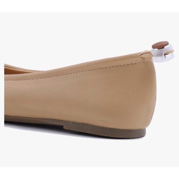 FEVERSOLE Women Size 6 Ballet Shoes Soft Cushion Tan Elastic Adjustable - Picture 4 of 9